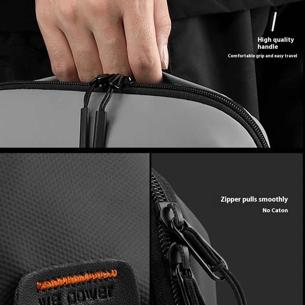 WEPOWER 1313 Portable Digital Accessories Organizer Travel Storage Bag for Cables Chargers Electronics - Black - 7