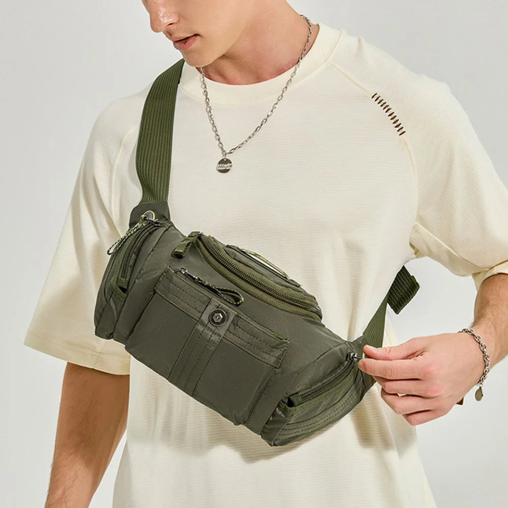 WEPOWER 7102 Outdoor Sports Multifunction Crossbody Shoulder Bag Waterproof Nylon Fanny Pack - Army Green - 2