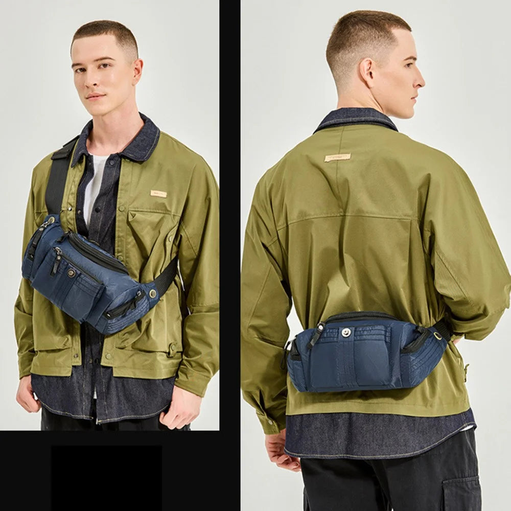 WEPOWER 7102 Outdoor Sports Multifunction Crossbody Shoulder Bag Waterproof Nylon Fanny Pack - Army Green - 4