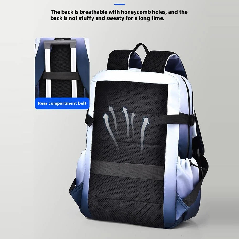 YS3578 Travel Backpack for 15.6-inch Laptop Waterproof Nylon Shoulder Bag with Quick Release Buckle - Ink Color - 3