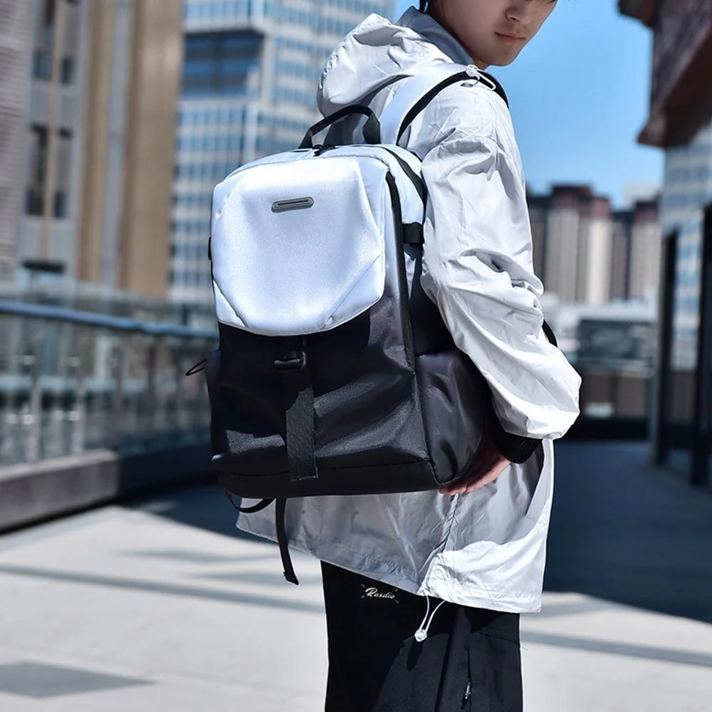 YS3578 Travel Backpack for 15.6-inch Laptop Waterproof Nylon Shoulder Bag with Quick Release Buckle - Ink Color - 4