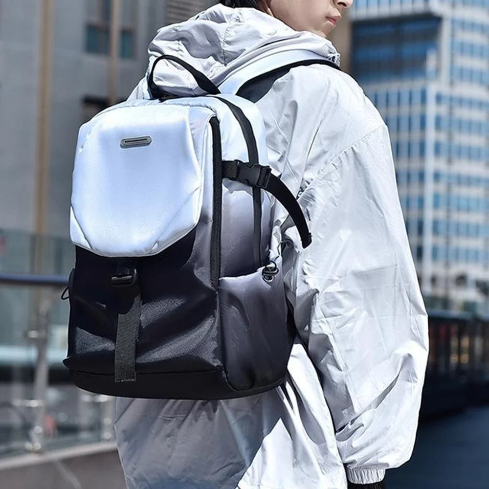 YS3578 Travel Backpack for 15.6-inch Laptop Waterproof Nylon Shoulder Bag with Quick Release Buckle - Ink Color - 5