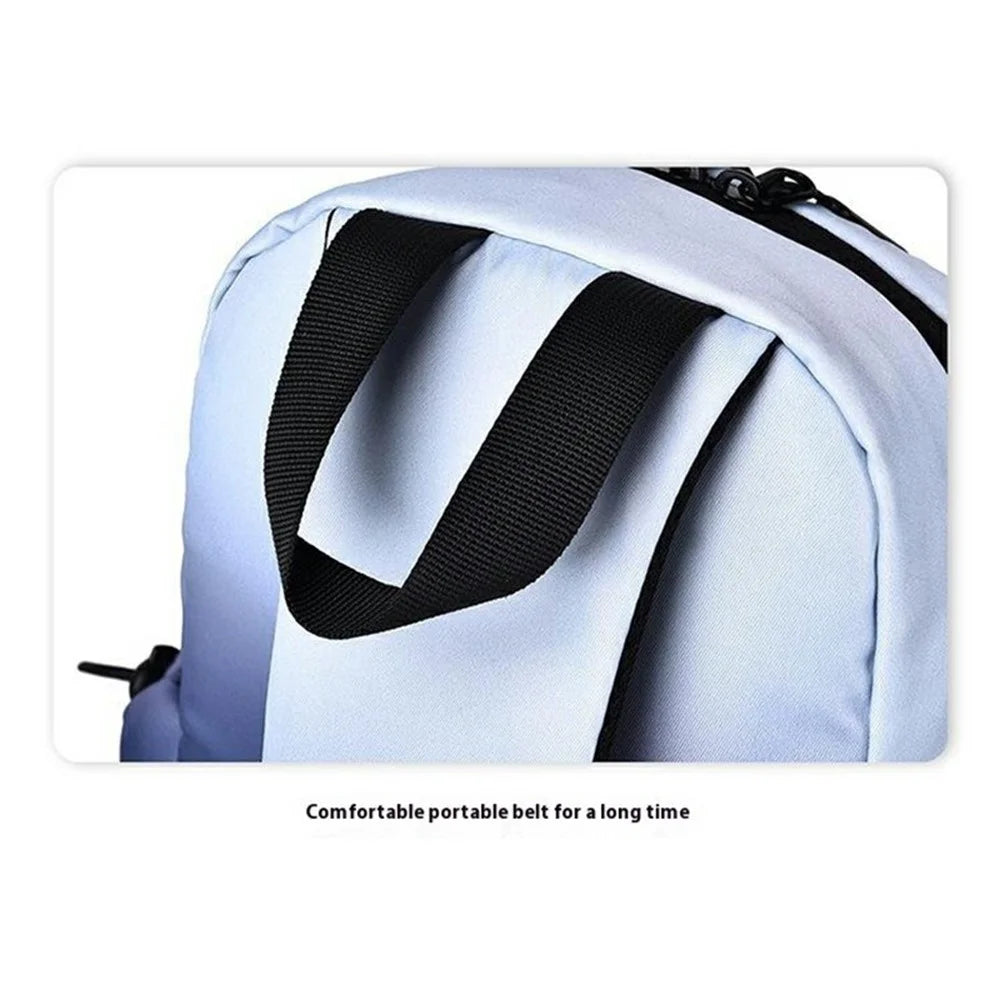 YS607 Fashion Gradient Color Men Chest Pack Waterproof Oxford Fabric Mini Crossbody Bag - Dark Blue - 7