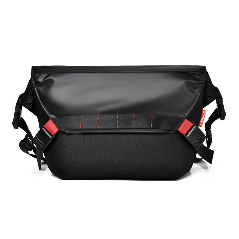 YS9015 Motorcycle Riding Messenger Bag Casual Men Magnetic Closure Waterproof Crossbody Bag - Black - 1