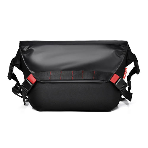 YS9015 Motorcycle Riding Messenger Bag Casual Men Magnetic Closure Waterproof Crossbody Bag - Black - 1