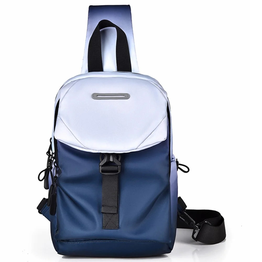 YS608 Gradient Color Chest Pack with Quick Release Buckle Men Women Crossbody Bag - Dark Blue - 1