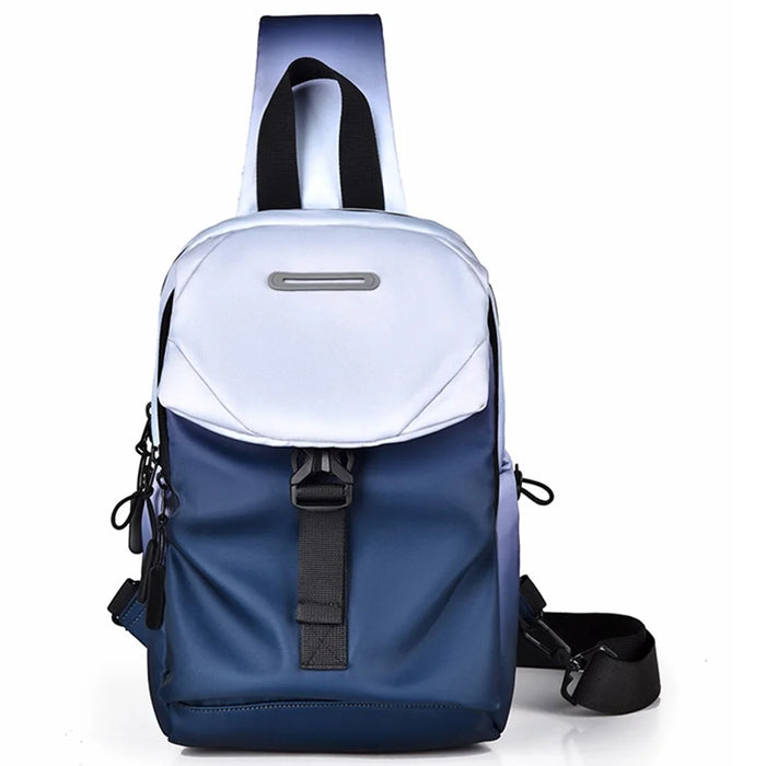 YS608 Gradient Color Chest Pack with Quick Release Buckle Men Women Crossbody Bag - Dark Blue - 1