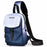YS608 Gradient Color Chest Pack with Quick Release Buckle Men Women Crossbody Bag - Dark Blue - 2