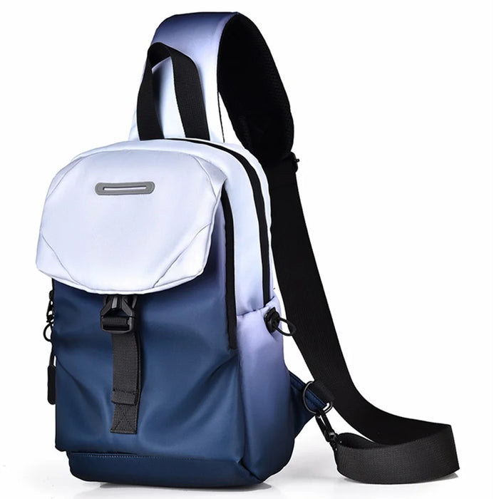 YS608 Gradient Color Chest Pack with Quick Release Buckle Men Women Crossbody Bag - Dark Blue - 2