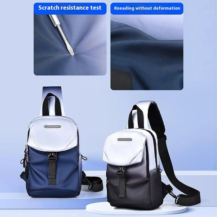 YS608 Gradient Color Chest Pack with Quick Release Buckle Men Women Crossbody Bag - Dark Blue - 3