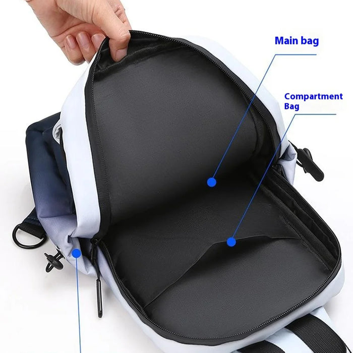 YS608 Gradient Color Chest Pack with Quick Release Buckle Men Women Crossbody Bag - Dark Blue - 5