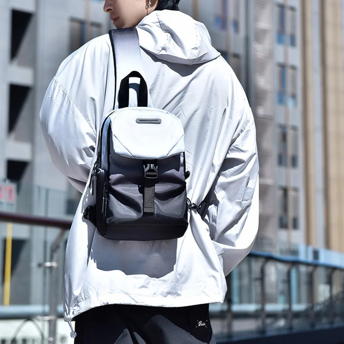 YS608 Gradient Color Chest Pack with Quick Release Buckle Men Women Crossbody Bag - Dark Blue - 6