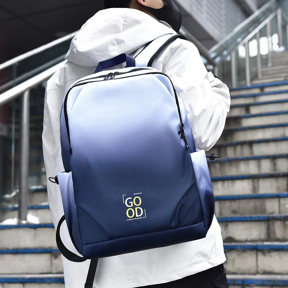 YS3588 Gradient Color Waterproof Nylon Shoulder Bag Travel 15.6-inch Laptop Backpack - Purple - 2
