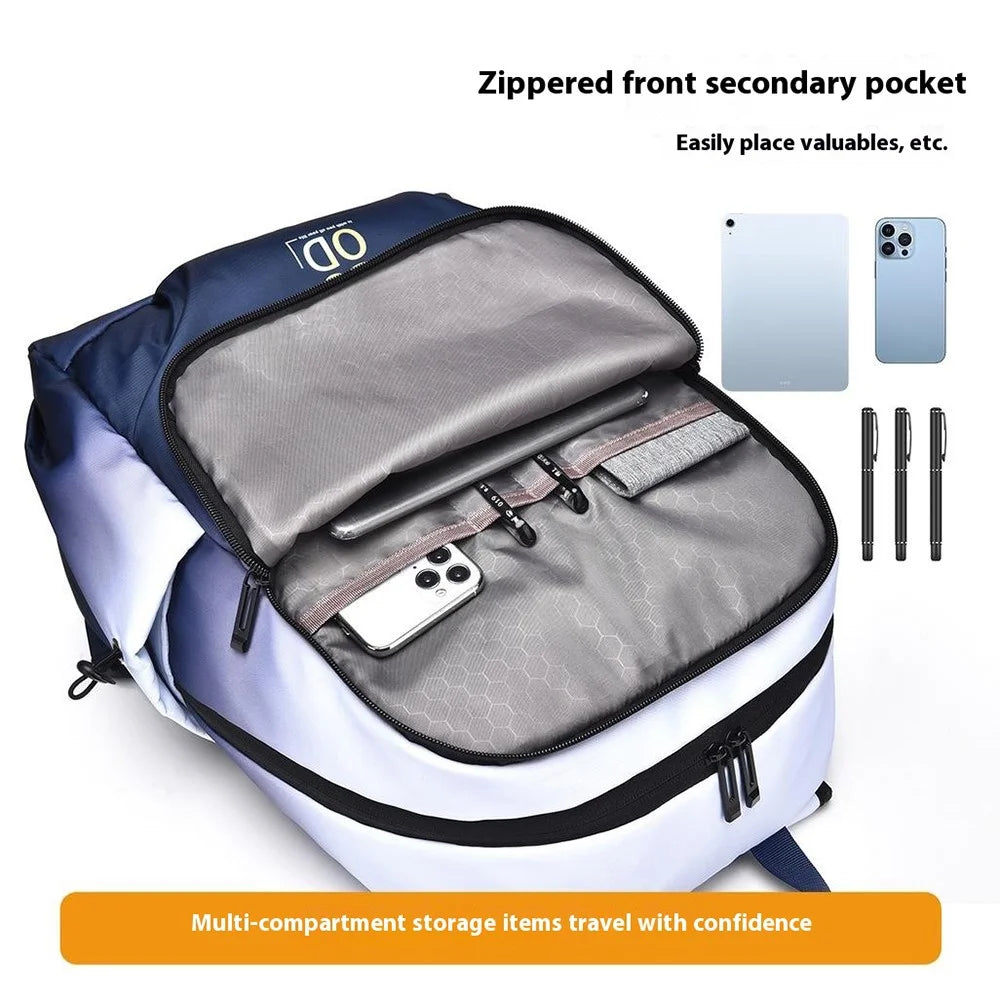 YS3588 Gradient Color Waterproof Nylon Shoulder Bag Travel 15.6-inch Laptop Backpack - Purple - 5