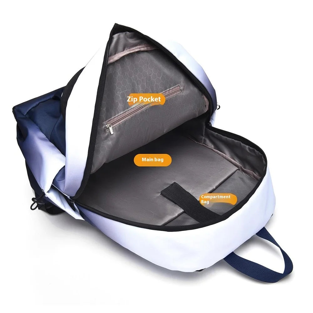 YS3588 Gradient Color Waterproof Nylon Shoulder Bag Travel 15.6-inch Laptop Backpack - Purple - 6