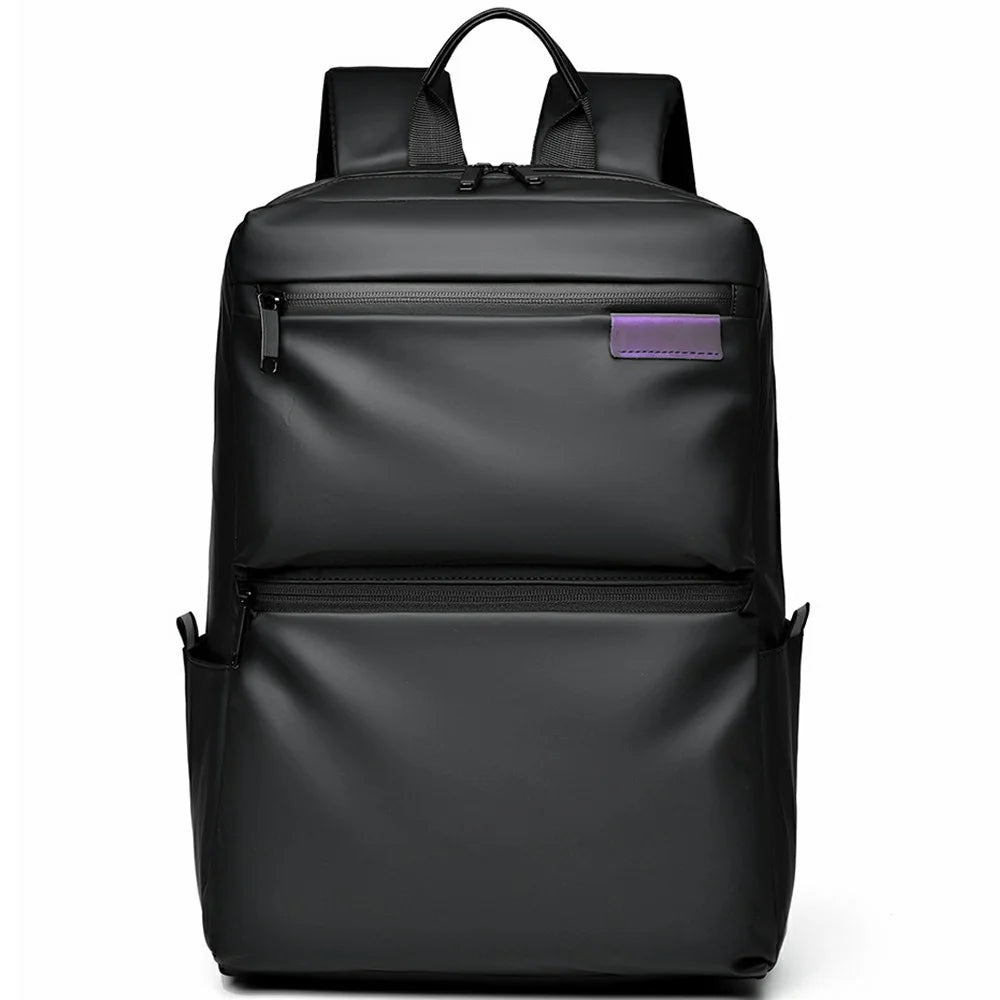 1201 20-35L Large Capacity Simple Business Backpack Light Stylish Travel Laptop Dual Shoulder Bag - Black - 1