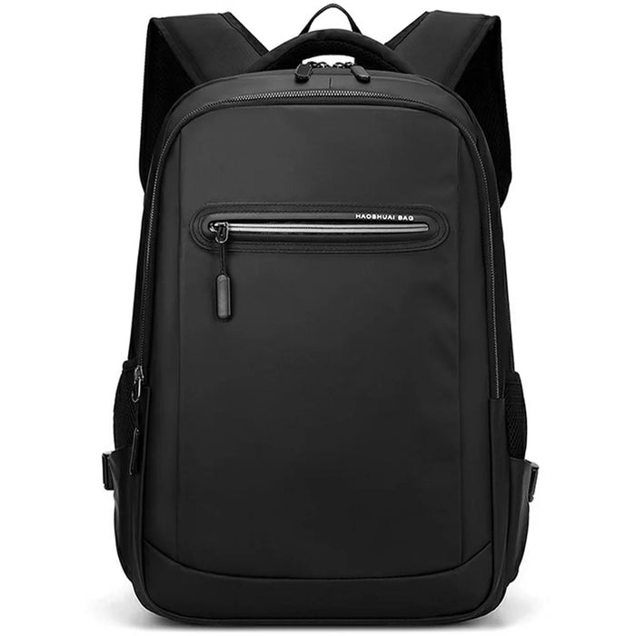 WEPOWER Men Student Travel Casual Backpack Nylon Large Capacity Laptop Storage Daypack - Black - 1