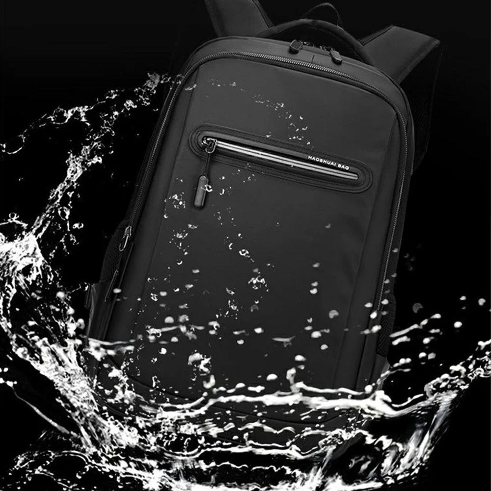 WEPOWER Men Student Travel Casual Backpack Nylon Large Capacity Laptop Storage Daypack - Black - 5