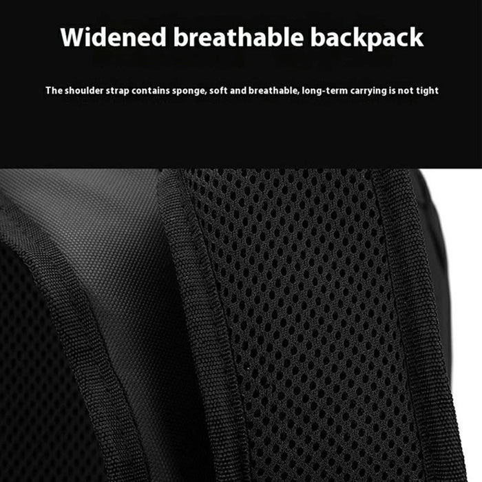 WEPOWER Men Student Travel Casual Backpack Nylon Large Capacity Laptop Storage Daypack - Black - 7