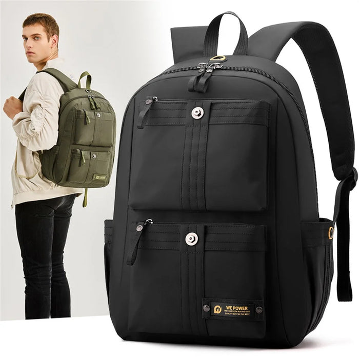 WEPOWER 7111 Large Capacity Backpack Men Student Travel Lightweight Nylon Casual Daypack - Black - 3