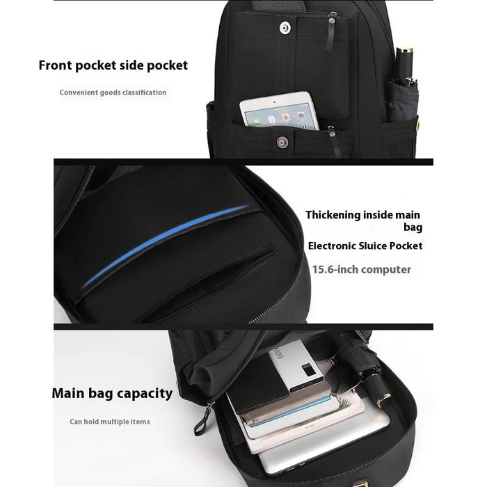 WEPOWER 7111 Large Capacity Backpack Men Student Travel Lightweight Nylon Casual Daypack - Black - 7