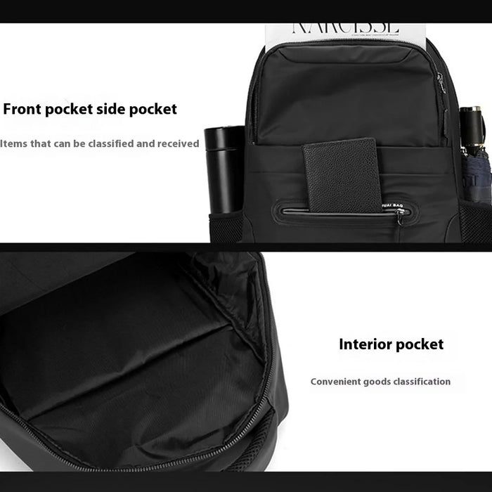 WEPOWER 3419 Student Travel Backpack Waterproof Nylon Men Outdoor Commute Casual Daypack - Black - 6