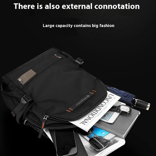 WEPOWER 8107 Men Travel Commute Laptop Backpack Nylon Large Capacity Student Casual Daypack - Black - 2