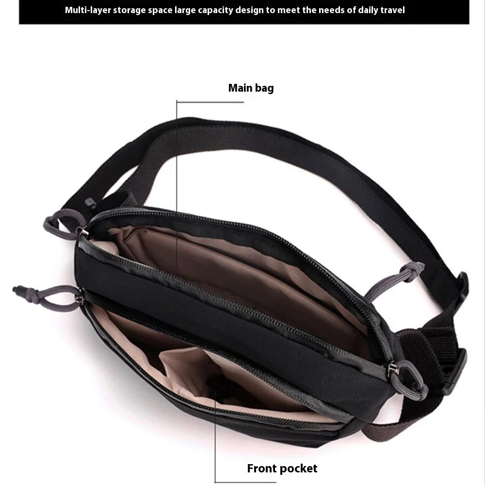 WEPOWER 2203 Waterproof Nylon Multi-Function Chest Bag Men Crossbody Waist Pack - Black - 4