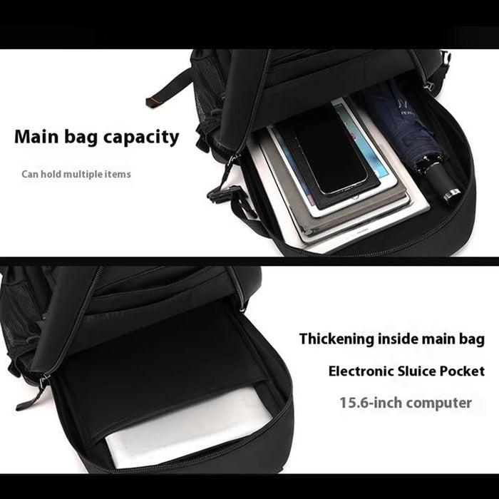 WEPOWER 8110 Large Capacity Nylon Business Casual Backpack Outdoor Travel Dual Shoulder Bag - Black - 5