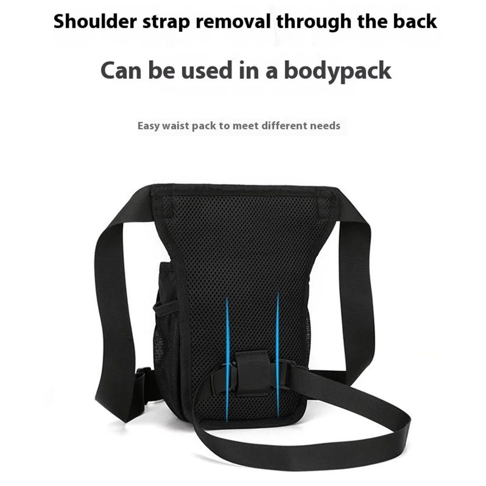 WEPOWER 2305 Outdoor Sports Men Waist Pack Crossbody Bag Nylon Cycling Leg Bag - Black - 2