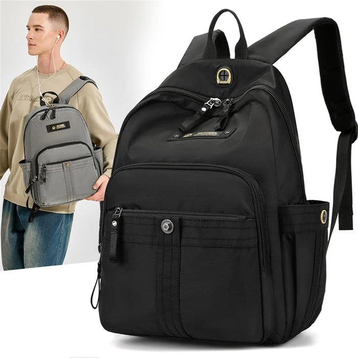 WEPOWER 7104 Waterproof Nylon Backpack Students Travel Large Capacity Daypack - Black - 2