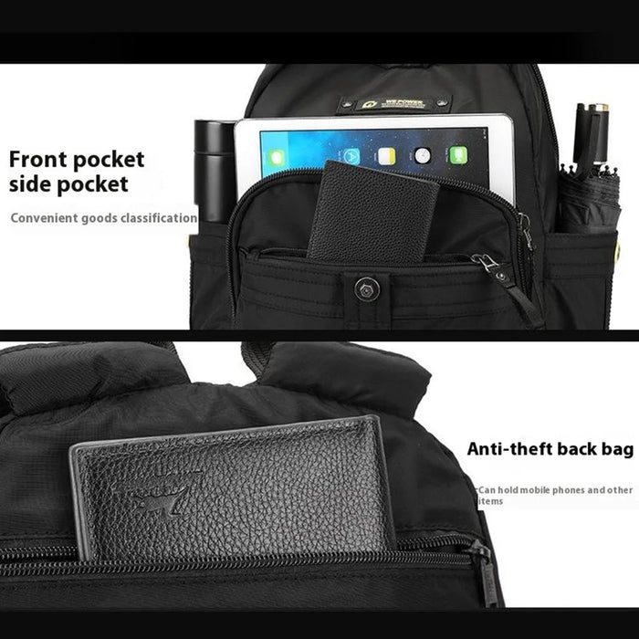 WEPOWER 7104 Waterproof Nylon Backpack Students Travel Large Capacity Daypack - Black - 6