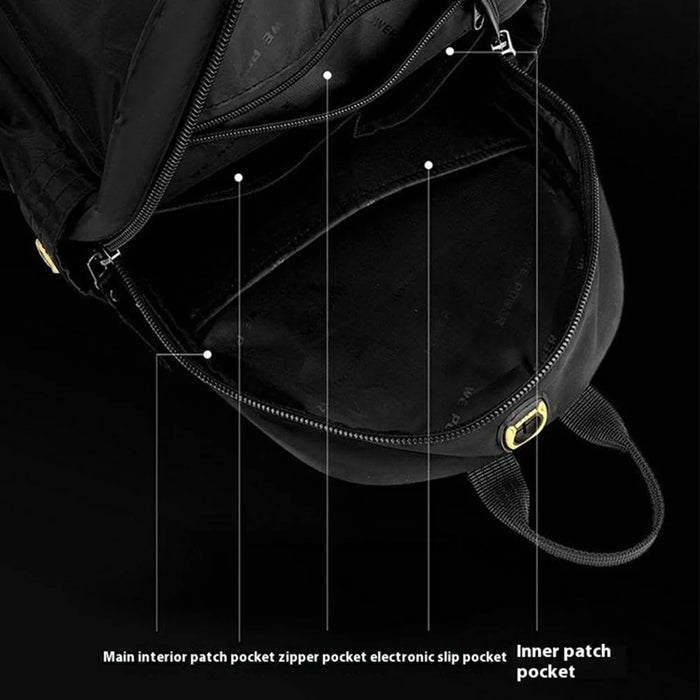 WEPOWER 7103 Outdoor Commute Backpack Men Travel Waterproof Nylon Large Capacity Rucksack - Black - 2