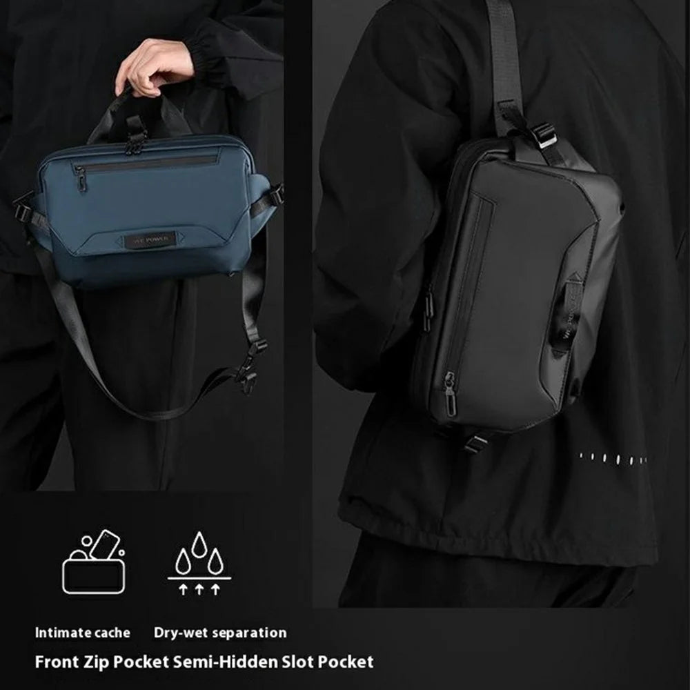 WEPOWER 1100-65 Men Sports Cycling Chest Bag Outdoor Casual Travel Nylon Crossbody Bag - Black - 2