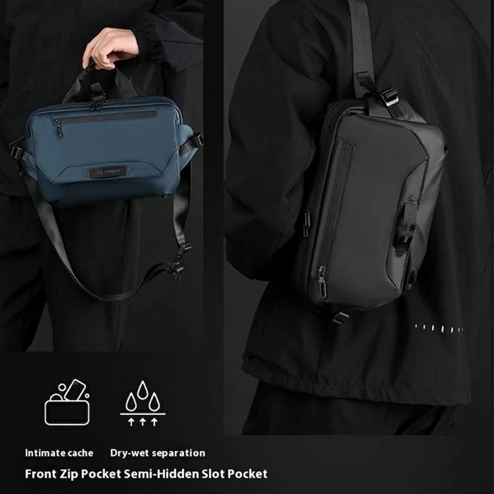 WEPOWER 1100-65 Men Sports Cycling Chest Bag Outdoor Casual Travel Nylon Crossbody Bag - Black - 2