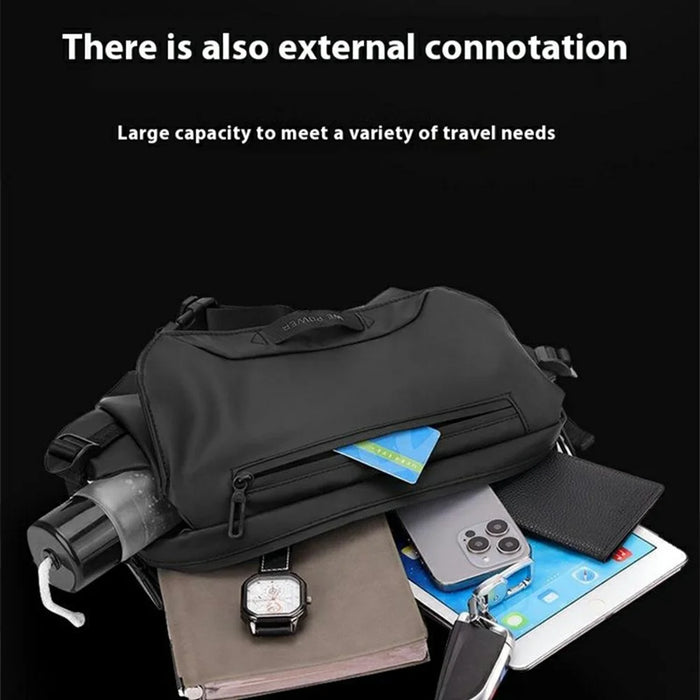 WEPOWER 1100-65 Men Sports Cycling Chest Bag Outdoor Casual Travel Nylon Crossbody Bag - Black - 3