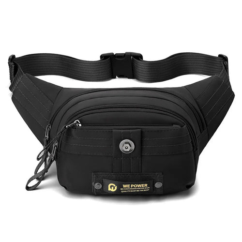 WEPOWER 7101 Multi-Pocket Waist Pack Nylon Crossbody Bag Outdoor Commute Chest Bag - Black - 1