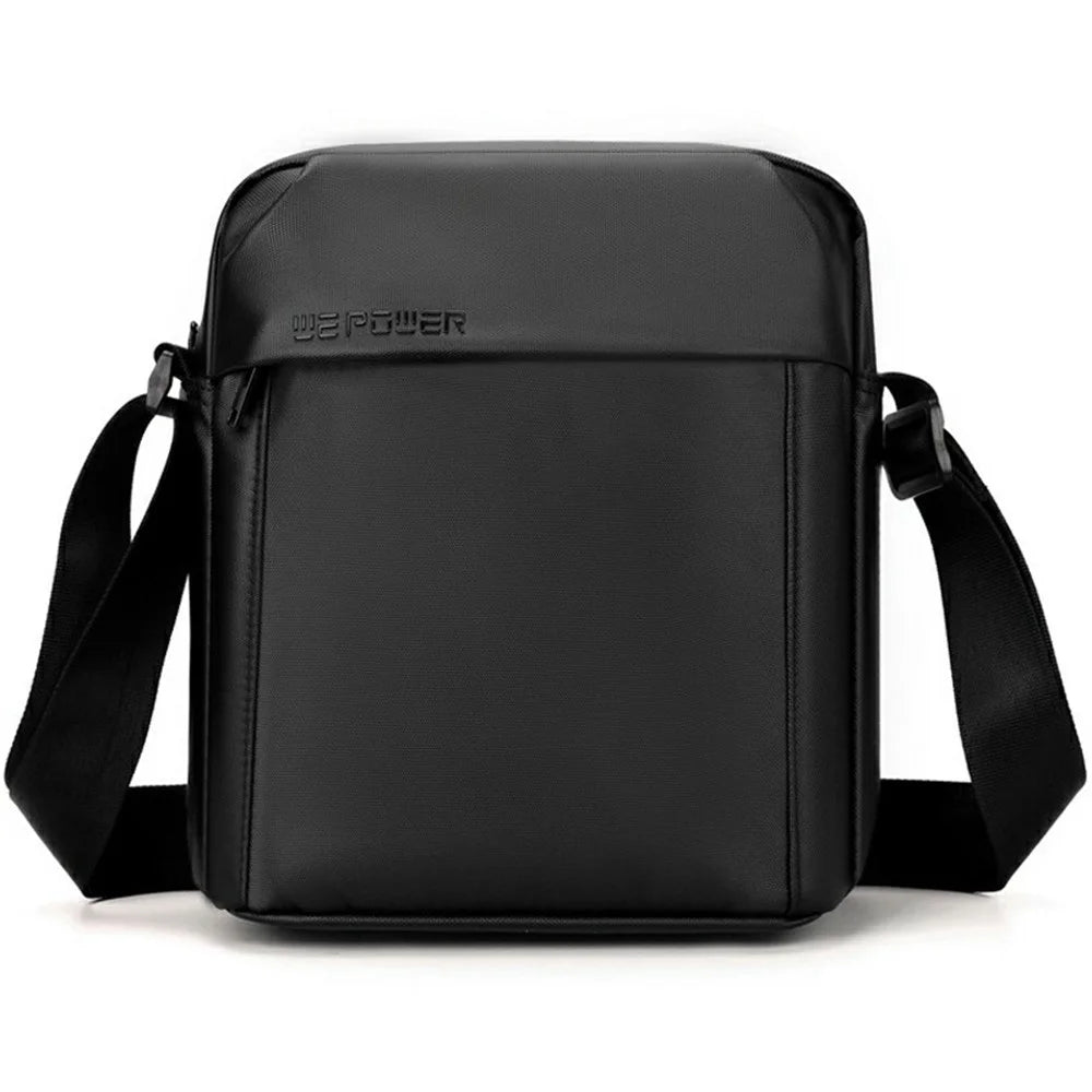 WEPOWER 7685 Travel Commuting Men Crossbody Bag Large Capacity Nylon Single Shoulder Bag - Black - 1