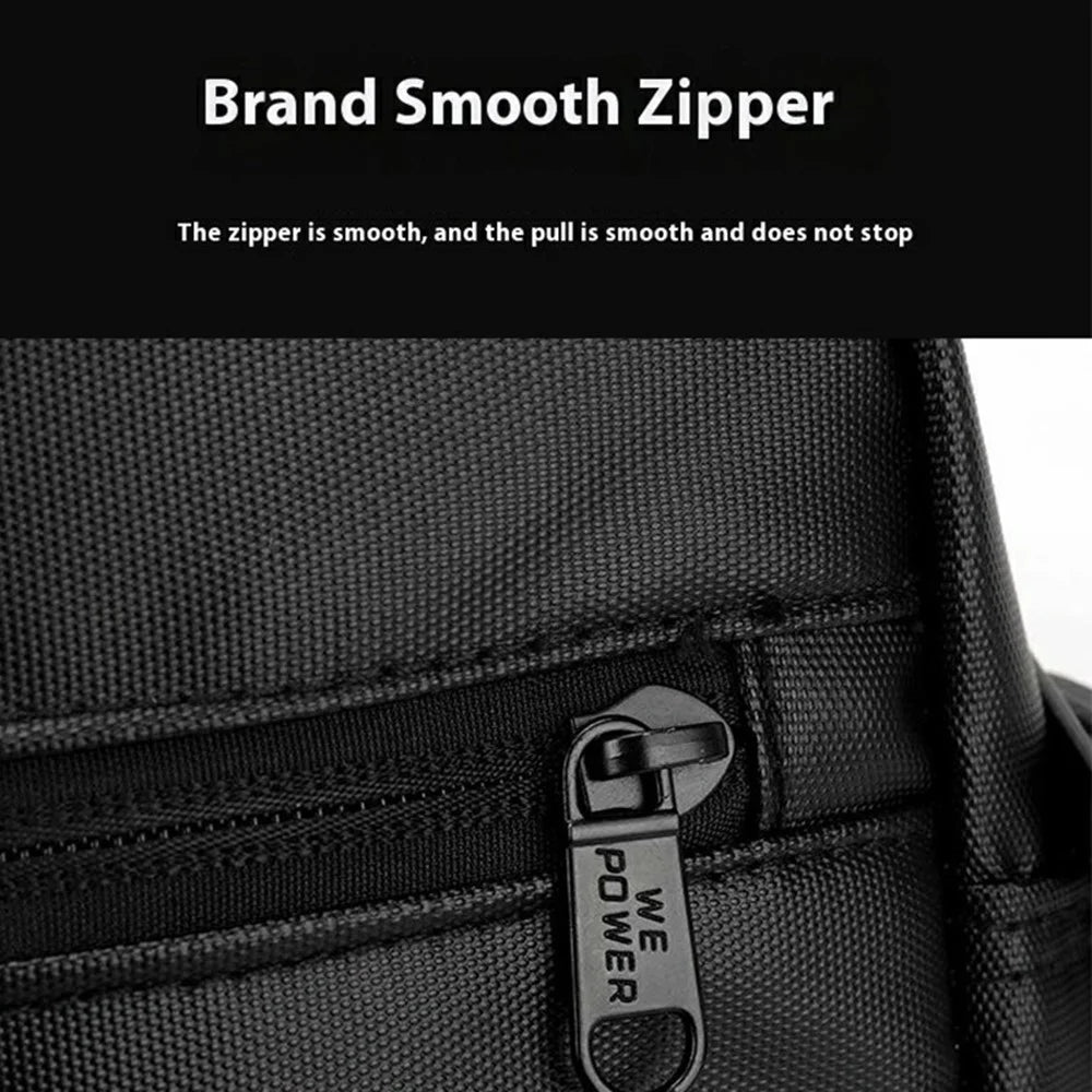 WEPOWER 7685 Travel Commuting Men Crossbody Bag Large Capacity Nylon Single Shoulder Bag - Black - 6