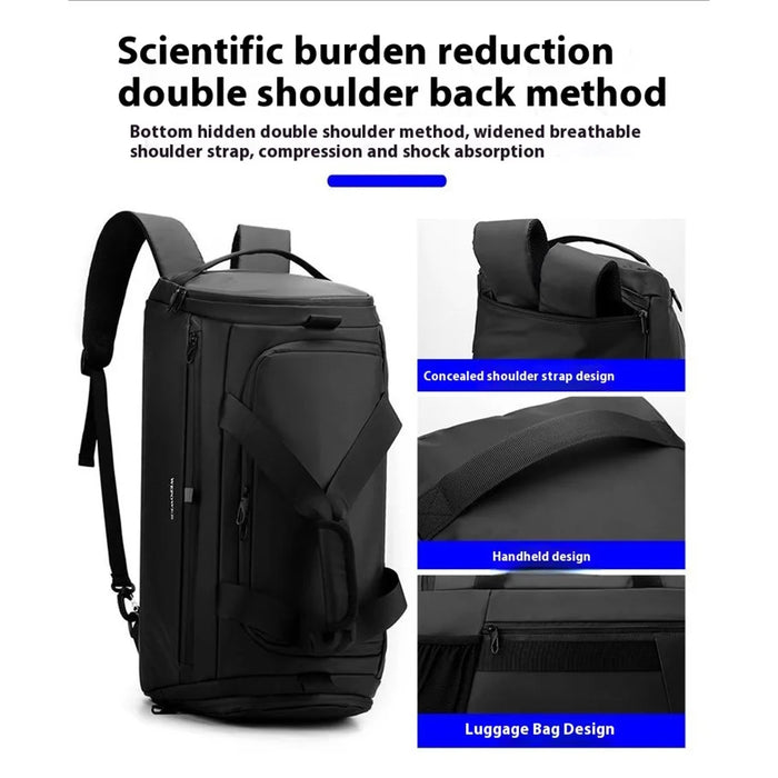 WEPOWER Travel Backpack Sports Gym Bag Large Capacity Handheld Luggage for Business Commute - Black - 5
