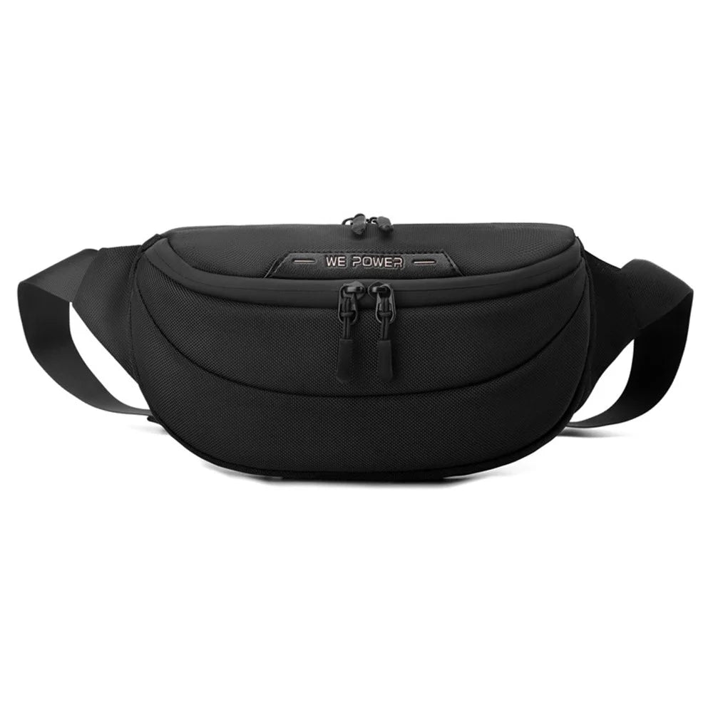 WEPOWER Commuter Chest Bag for Men Crossbody Bag Outdoor Cycling Waterproof Waist Bag - Black - 1