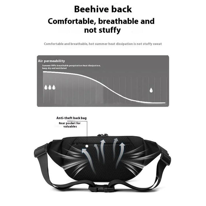 WEPOWER Commuter Chest Bag for Men Crossbody Bag Outdoor Cycling Waterproof Waist Bag - Black - 4