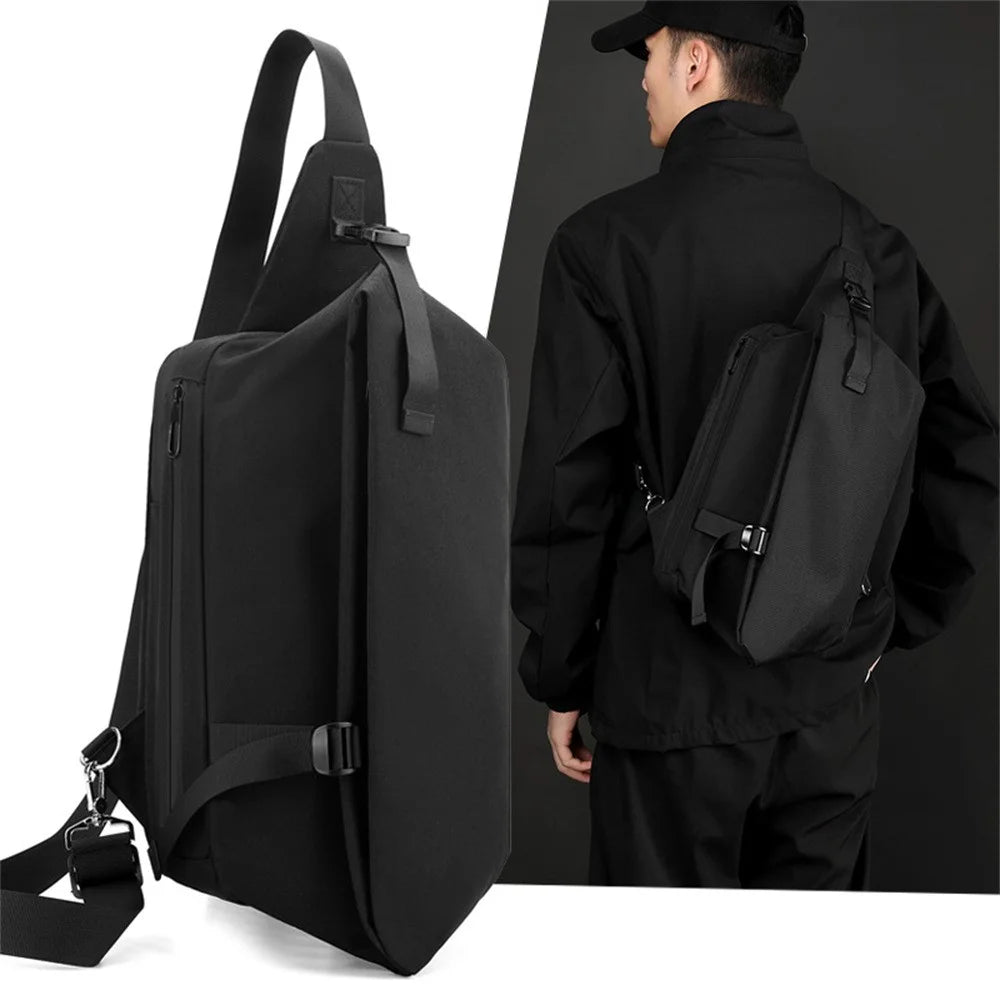 WEPOWER Men Chest Bag Lightweight Fashionable Crossbody Pack Large Capacity Shoulder Bag - 2