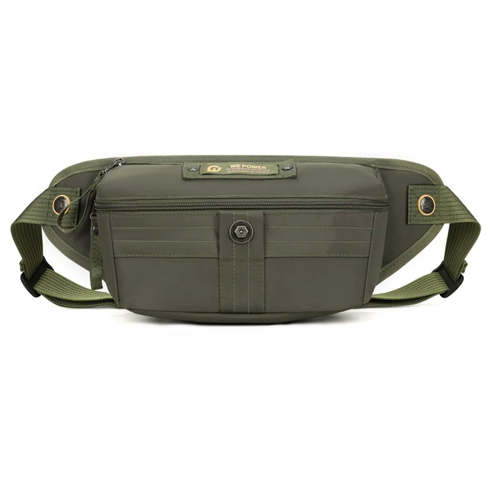 WEPOWER Men Waist Pack Chest Bag Outdoor Casual Sports Shoulder Crossbody Bag Water Resistant - Army Green - 1