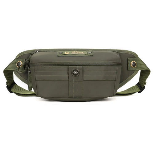 WEPOWER Men Waist Pack Chest Bag Outdoor Casual Sports Shoulder Crossbody Bag Water Resistant - Army Green - 1