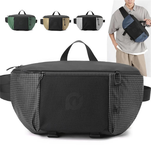 WEPOWER 6630 Large Capacity Waterproof Nylon Waist Pack Unisex Crossbody Single Shoulder Bag - Black - 2