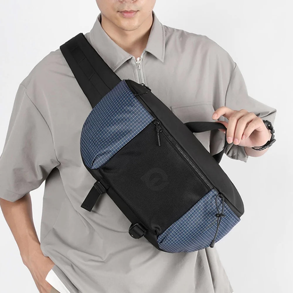 WEPOWER 6630 Large Capacity Waterproof Nylon Waist Pack Unisex Crossbody Single Shoulder Bag - Black - 7