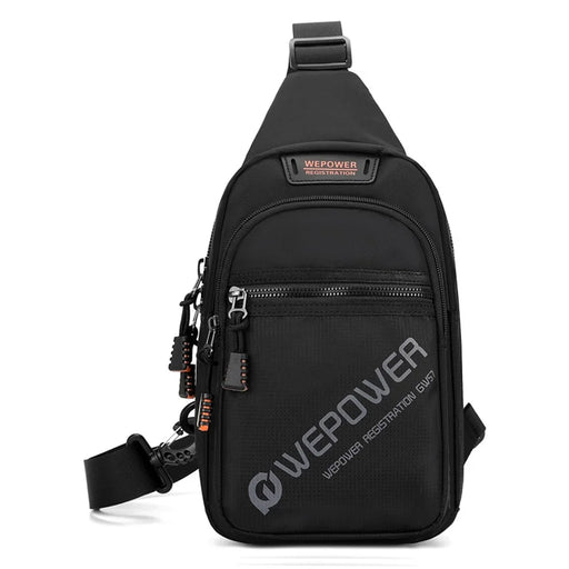 WEPOWER 2315 Casual Business Men Chest Bag Travel Sports Nylon Single Shoulder Crossbody Bag - Black - 1