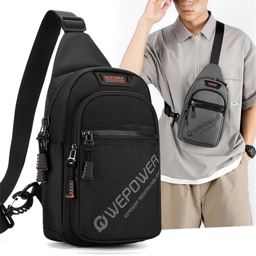 WEPOWER 2315 Casual Business Men Chest Bag Travel Sports Nylon Single Shoulder Crossbody Bag - Black - 2