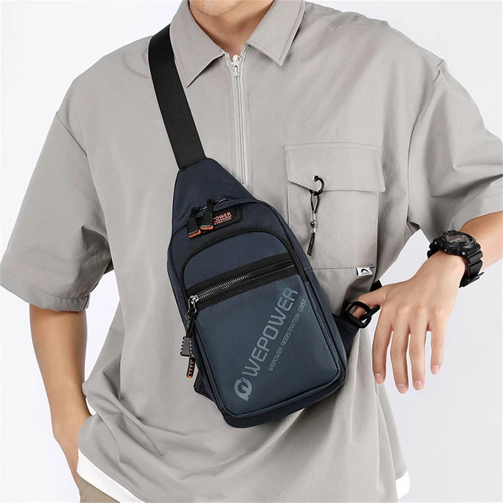 WEPOWER 2315 Casual Business Men Chest Bag Travel Sports Nylon Single Shoulder Crossbody Bag - Black - 3